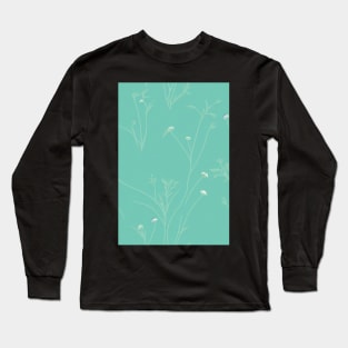 Beautiful Stylized Turquise Flowers, for all those who love nature #208 Long Sleeve T-Shirt